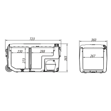 Компресорний автохолодильник Alpicool T36 LG двокамерний, 36 л