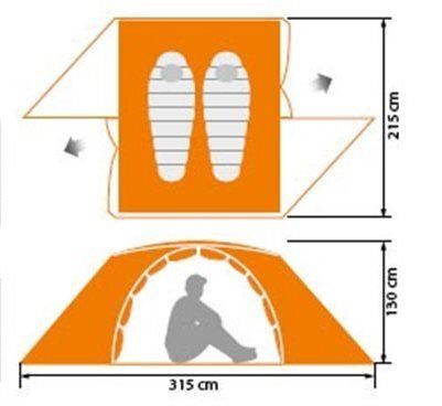 Палатка алюминиевая 2-х местная Norfin Begna 2 NS