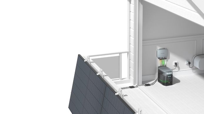 Комплект энергонезависимости EcoFlow PowerStream – микроинвертор 800W + зарядная станция Delta Pro + 2 x 400W стационарные солнечные панели
