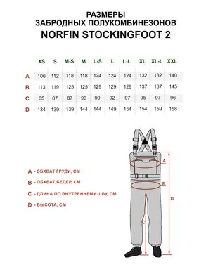 Напівкомбінезон забродний Norfin Pilot StockingFoot 2 р.S