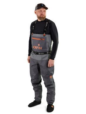 Напівкомбінезон забродний Norfin PILOT STOCKINGFOOT GRAY р.M-L