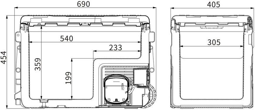 Alpicool U65E 65 л компресорний автохолодильник