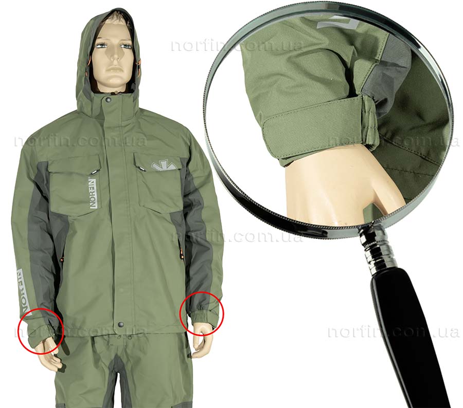 рукава куртки Norfin Alpha заканчиваются регулируемыми стяжками