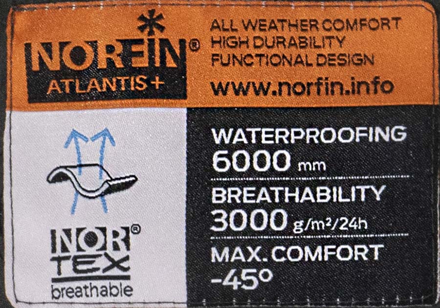 Зимовий костюм Norfin Atlantis + із захистом від води на рівні 6000 міліметрів, здатністю пропускати пару в обсязі 3-х літрів з квадратного метра на добу та температурним діапазоном використання – до -45⁰С
