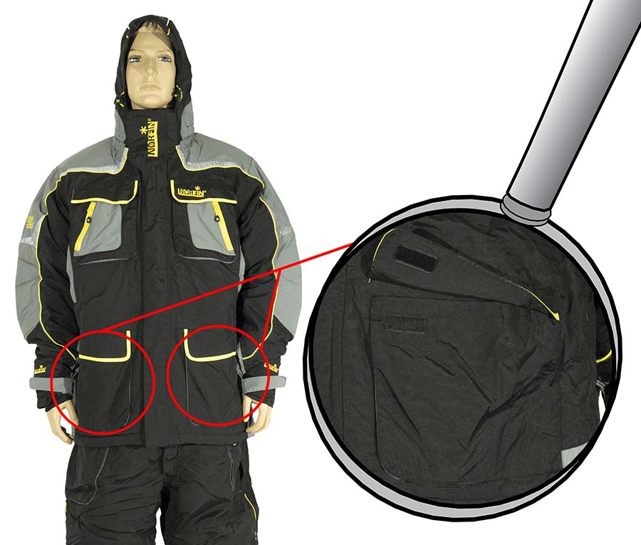 Вместительные карманы куртки Norfin Explorer