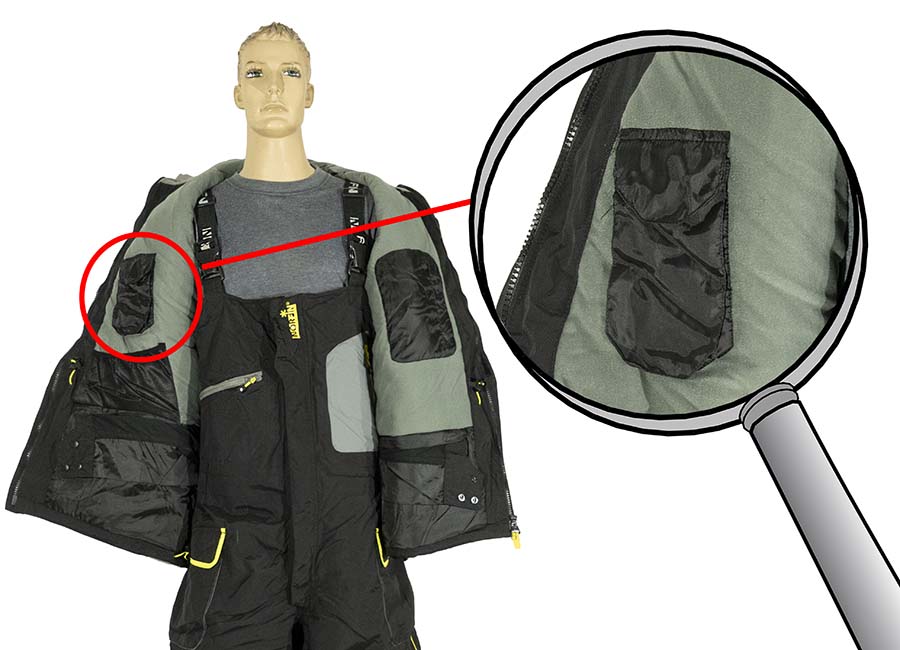 Водонепроницаемый карман зимнего костюма Norfin Explorer для кошелька, документов и бутерброда