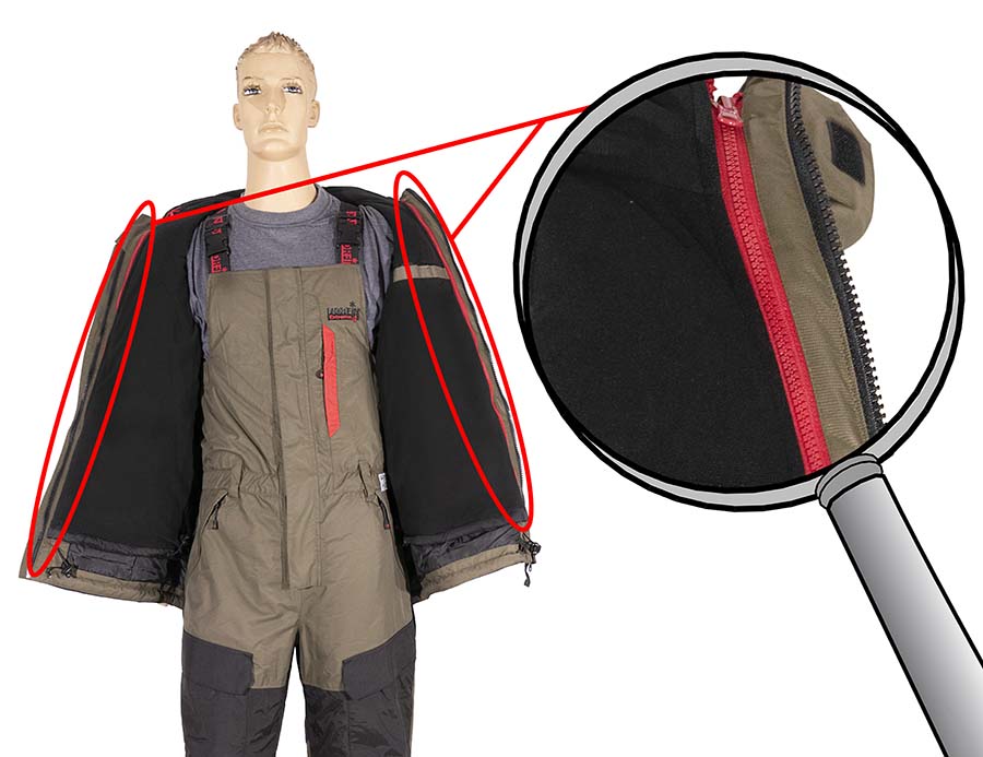 Внутренний нагрудный карман куртки Norfin Extreme 4 335001-S, 335002-M, 335003-L, 335004-XL, 335005-XXL, 335006-XXXL, 335007-XXXXL