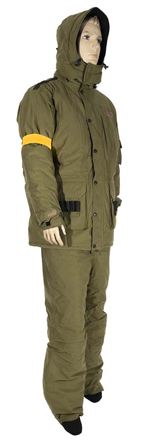 Зимовий костюм Norfin Hunting Wild Green із сигнальною стрічкою яскраво-жовтогарячого кольору