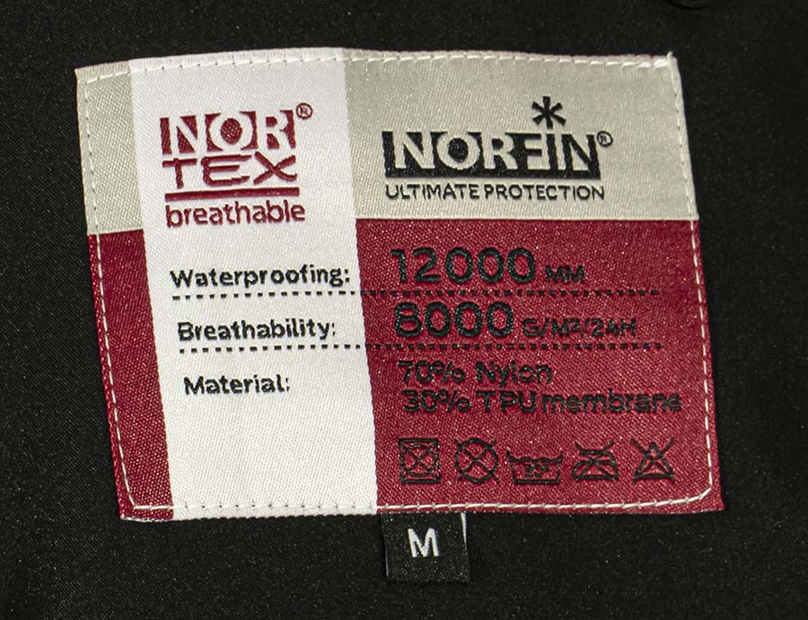 Этикетка костюма Norfin Pro Dry 2