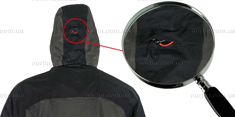 стяжка по краю каптура куртки Norfin Pro Dry 3