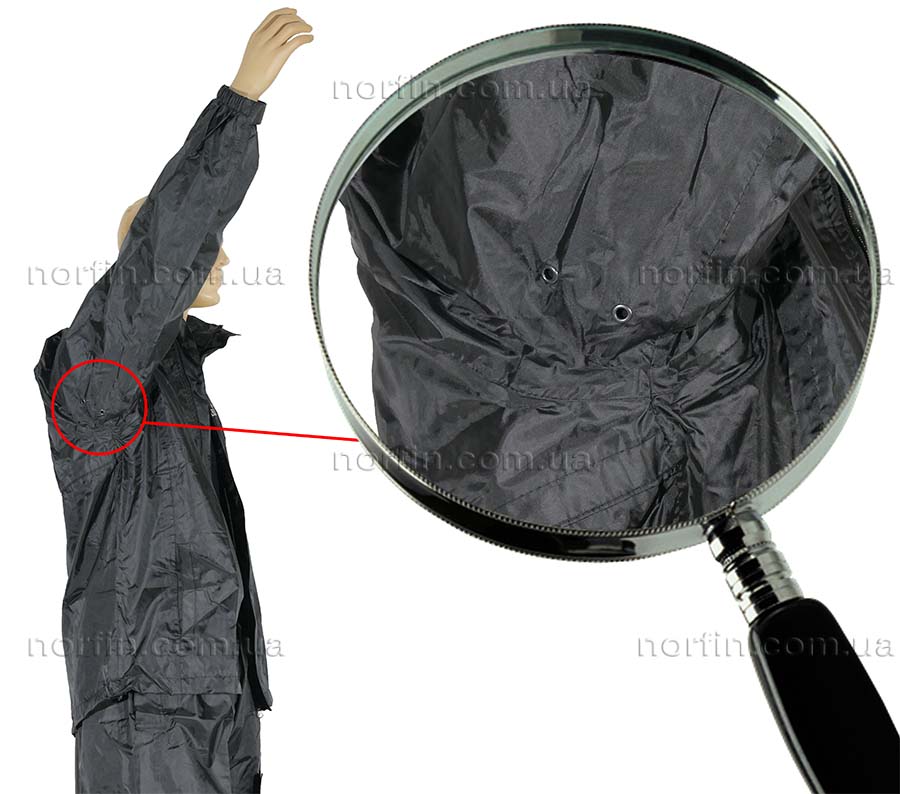 вентиляционные отверстия для отвода влаги из-под куртки Norfin Rain
