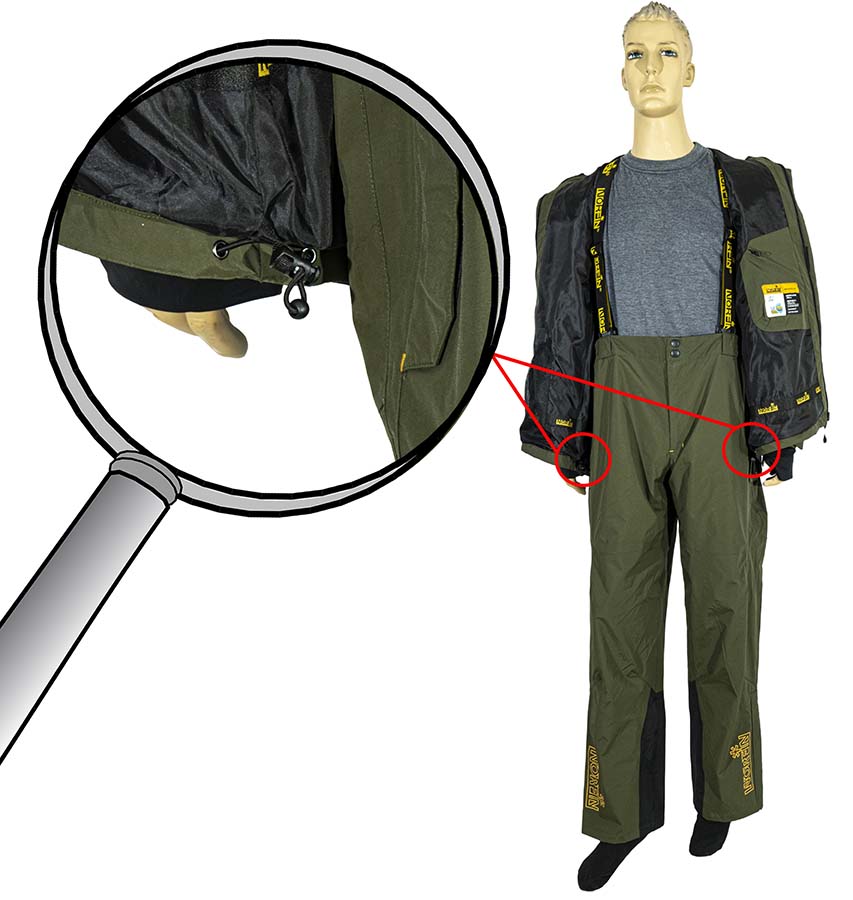 Куртка костюма Norfin Scandic 2 с прорезиненной утяжкой и двумя фиксаторами, расположенными по бокам