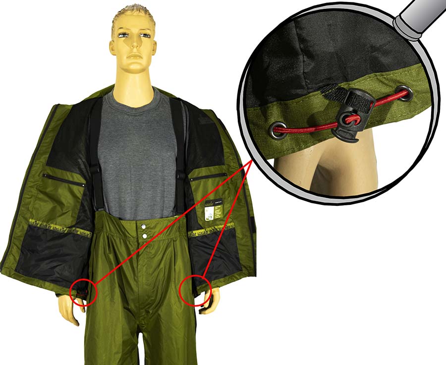 Куртка костюма всесезонного Норфин Шел с резиновыми шнурами и упругими фиксаторами
