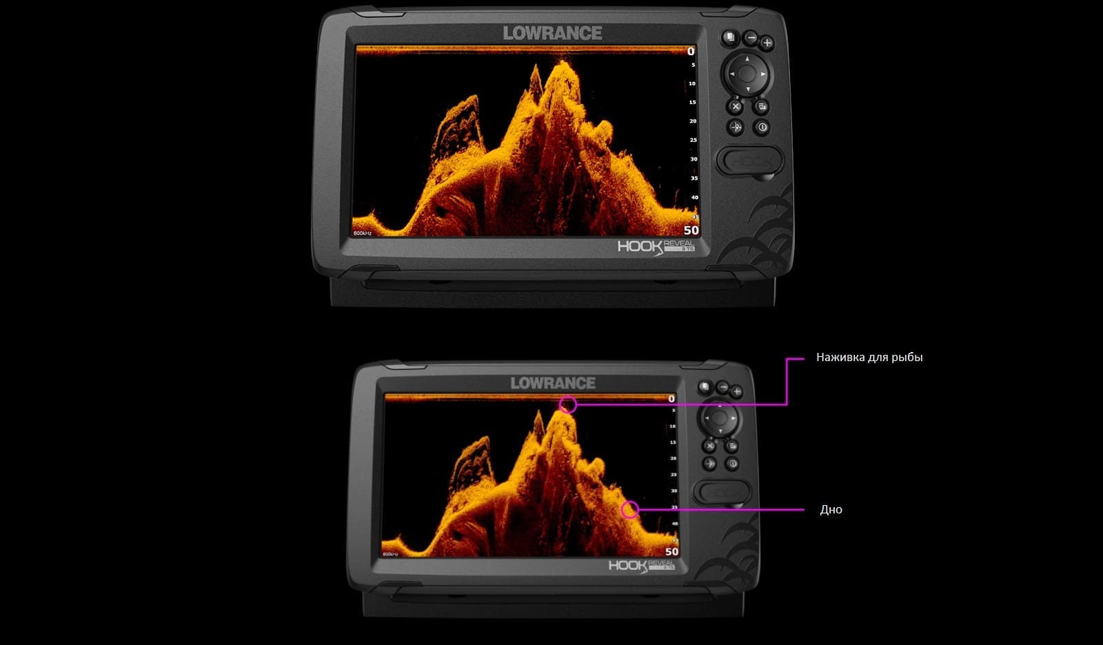 DownScan Imaging эхолота-картплоттера Lowrance Hook Reveal 5 83/200 HDI
